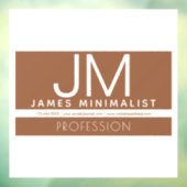 Modern Professioneel Minimaal Design | Bruin & Wit Raamsticker (Vel 3)