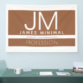 Modern Professioneel Minimaal Design | Bruin & Wit Spandoek (Beurs)