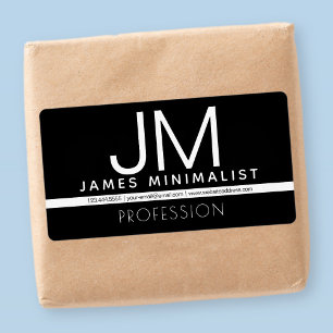 Modern Professioneel Minimaal Design Zwart & Wit Etiket