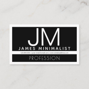 Modern Professioneel Minimaal Design Zwart & Wit Visitekaartje