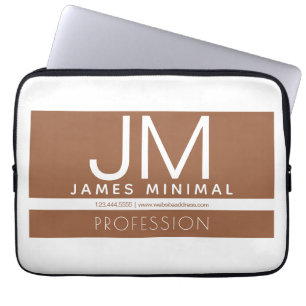 Modern professioneel minimaal ontwerp   Bruin & Wi Laptop Sleeve