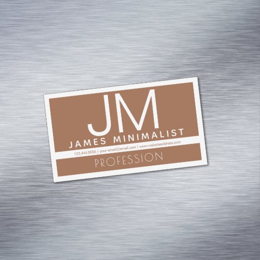 Modern professioneel minimaal ontwerp | Bruin & Wi Magnetisch Visitekaartje (Voorbeeld)