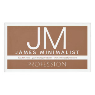 Modern professioneel minimaal ontwerp   Bruin & Wi Naambadge