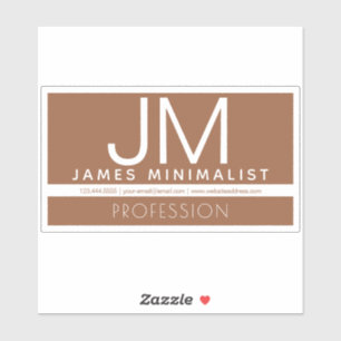 Modern professioneel minimaal ontwerp Bruin & Wi Sticker