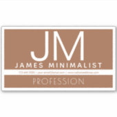 Modern professioneel minimaal ontwerp | Bruin & Wi Sticker (Voorkant)