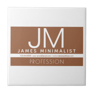 Modern professioneel minimaal ontwerp   Bruin & Wi Tegeltje
