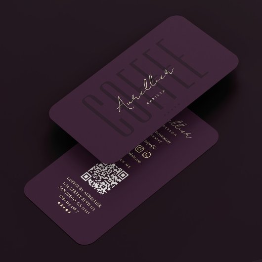 Modern Professioneel Minimalistisch Donker Paarse  Visitekaartje