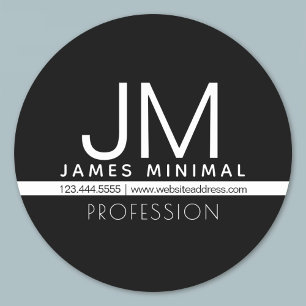 Modern professioneel minimalistisch ontwerp   Zwar Ronde Sticker