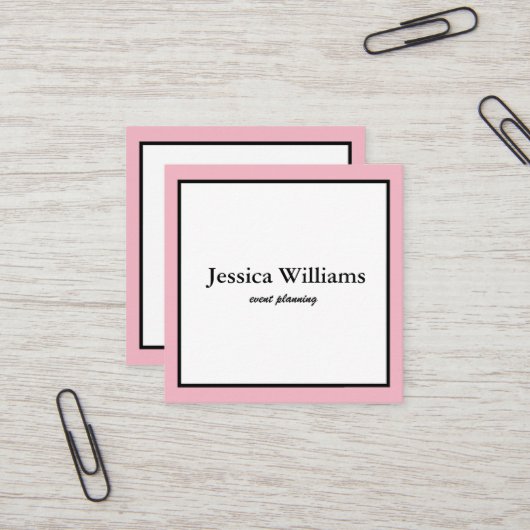 Modern professioneel minimalistisch vierkant vierkante visitekaartje (Voorkant / Achterkant in situ)