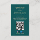 Modern professioneel monogram donker Blauwgroen el Visitekaartje (Achterkant)