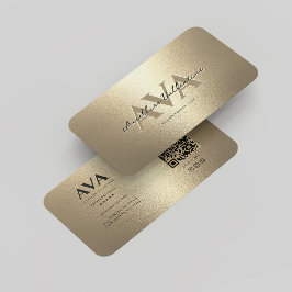 Modern professioneel monogram Elegant Faux Gold Visitekaartje
