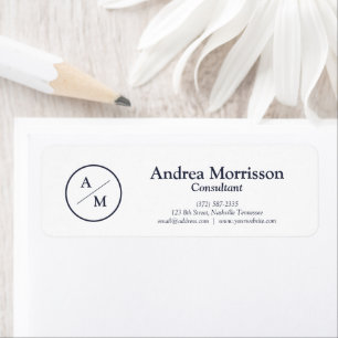Modern professioneel monogram etiket