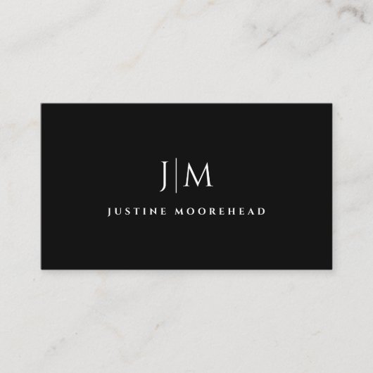 Modern professioneel monogram minimalistisch visitekaartje (Voorkant)