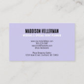 Modern professioneel monogram Paarse Visitekaartje (Achterkant)