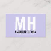 Modern professioneel monogram Paarse Visitekaartje (Voorkant)