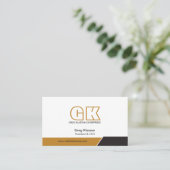 Modern professioneel monogram visitekaartje (Staand voorkant)