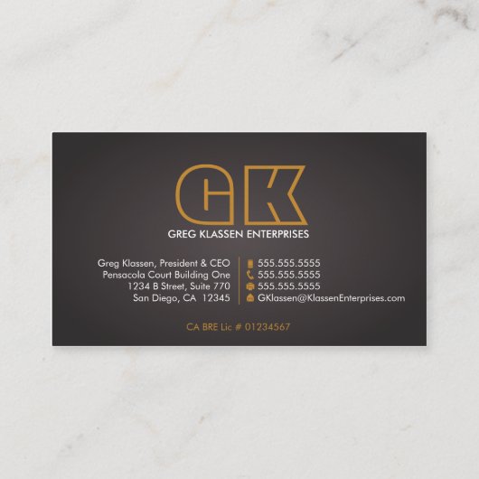 Modern professioneel monogram visitekaartje (Achterkant)