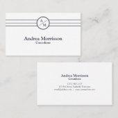 Modern professioneel monogram visitekaartje (Voorkant / Achterkant)