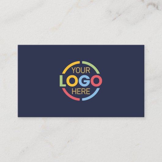 Modern Professioneel Navy Blue Company Logo Busine Visitekaartje (Voorkant)