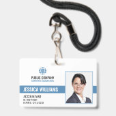 Modern Professioneel Personeel Medewerker ID Badge (Front with Lanyard)