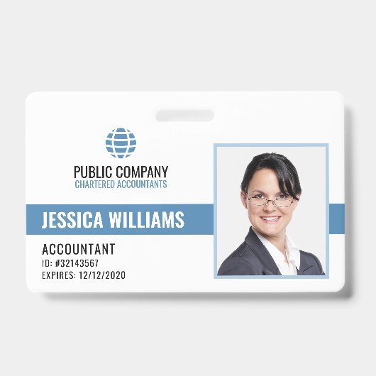 Modern Professioneel Personeel Medewerker ID Badge (Front)