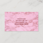 Modern professioneel roos marmer visitekaartje (Achterkant)