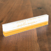 Modern professioneel Sinaasappel Naambordje (Zijkant)