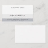 Modern Professioneel Stijlvol Grijs Wit Corporate Visitekaartje (Voorkant / Achterkant)