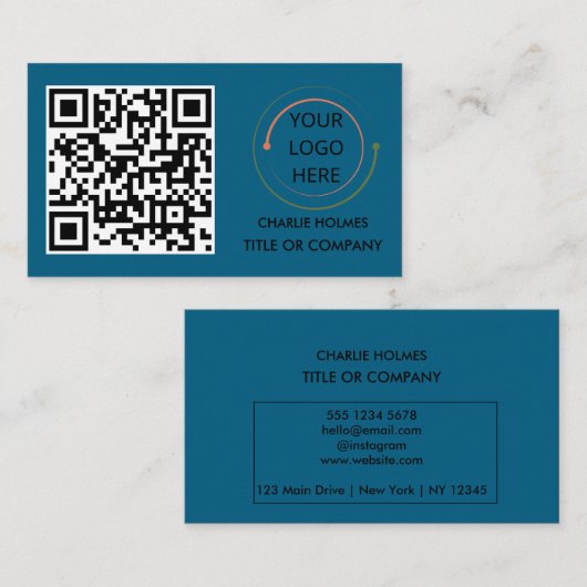 Modern professioneel Visitekaartje met QR-code (Voorkant / Achterkant)