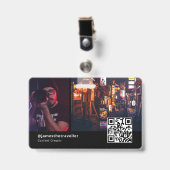 Modern Professioneel Visitekaartje met QR Code ID Badge (Voorzijde met clip)