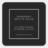 Modern professioneel zwart grijs retouradres vierkante sticker (Voorkant)