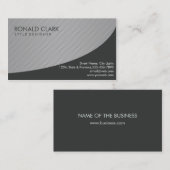 Modern Professioneel Zwart Metaalstaal Zilver Visitekaartje (Voorkant / Achterkant)