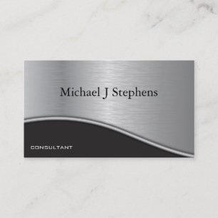 Modern Professioneel Zwart Textured Platina Visitekaartje
