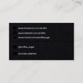 Modern professioneel zwart visitekaartje (Achterkant)