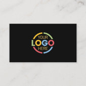 Modern Professioneel Zwart-wit Bedrijf Logo Visitekaartje (Voorkant)