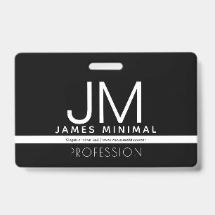 Modern Professionele Minimaal Design Zwart & Wit Badge