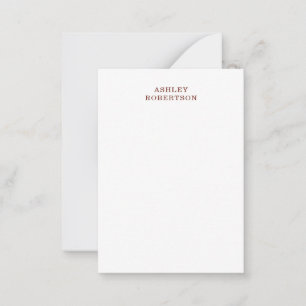 Modern Professionele Minimalistische Eigen Naam Notitiekaartje