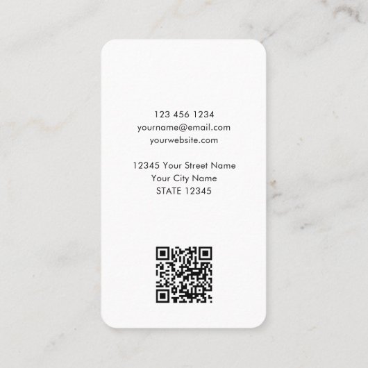 Modern Profiel Foto Logo QR Code Blush Roze Visitekaartje (Achterkant)