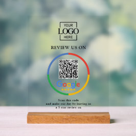 Modern Promotional Google Reviews QR Code Business Acryl Bord