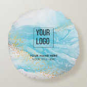 Modern Promotional Logo Business Rond Kussen (Achterkant)