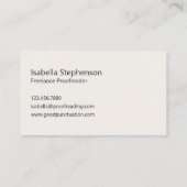 Modern Proofreader Freelance Schrijven Visitekaartje (Achterkant)