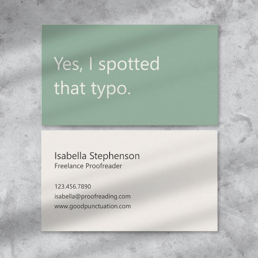 Modern Proofreader Freelance Writing Visitekaartje