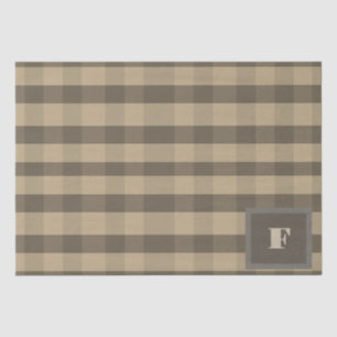 Modern Pset Monogram Brown Beige Tissuepapier