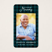 Modern Pset Photo Funeral Memorial Prayer Kaart (Voorkant)