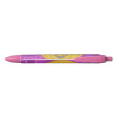 Modern Pumpkin on Purple Geometric  Blauwe Inkt Pen (Achterkant)
