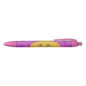 Modern Pumpkin on Purple Geometric  Blauwe Inkt Pen (Bovenkant)