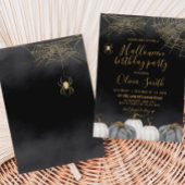 Modern Pumpkin Spider Halloween Verjaardagsfeest Kaart