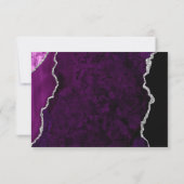 Modern Purple Agate Silver Script Wedding RSVP (Dos)