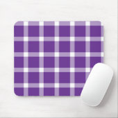 Modern Purple and White Gingham Checkered Pattern Muismat (Met muis)