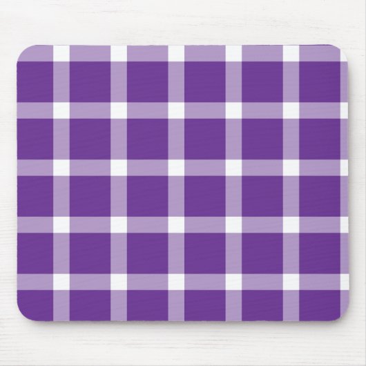 Modern Purple and White Gingham Checkered Pattern Muismat (Voorkant)